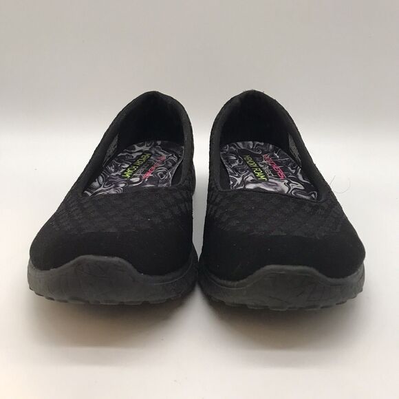 Skechers Mesh Microburst Shoes Women's 6.5 Black Slip On 23312 Comfort Flats - Picture 2 of 11